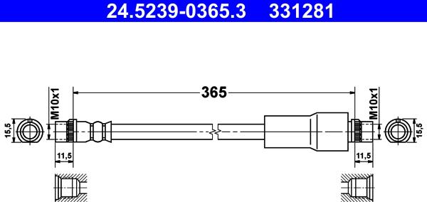 ATE 24.5239-0365.3 - Тормозной шланг avtokuzovplus.com.ua