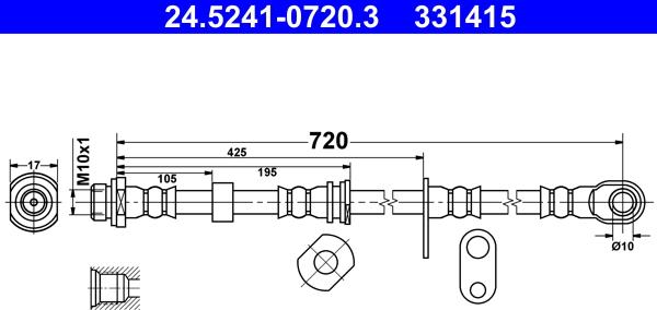 ATE 24.5241-0720.3 - Тормозной шланг autodnr.net