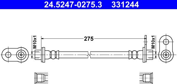 ATE 24.5247-0275.3 - Тормозной шланг avtokuzovplus.com.ua