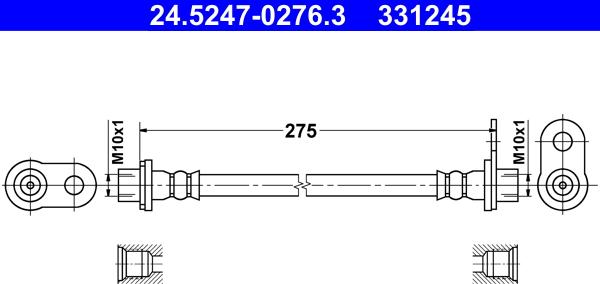 ATE 24.5247-0276.3 - Тормозной шланг avtokuzovplus.com.ua