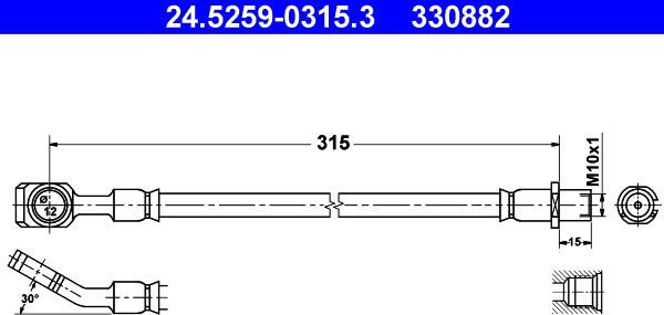 ATE 24.5259-0315.3 - Тормозной шланг autodnr.net