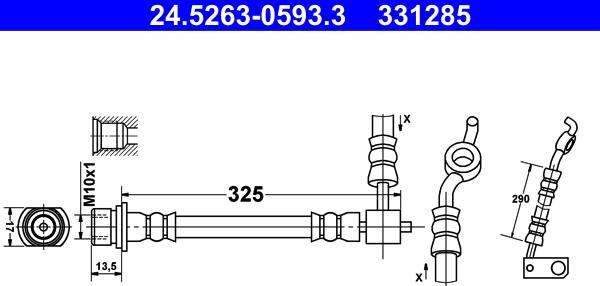 ATE 24.5263-0593.3 - Тормозной шланг avtokuzovplus.com.ua