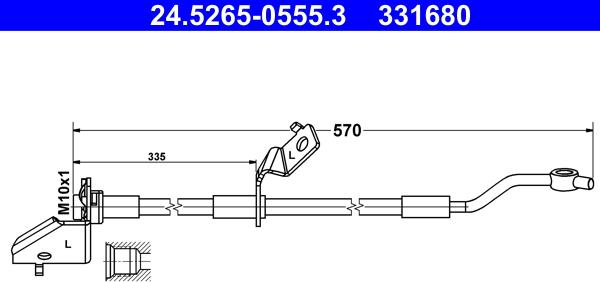 ATE 24.5265-0555.3 - Тормозной шланг avtokuzovplus.com.ua