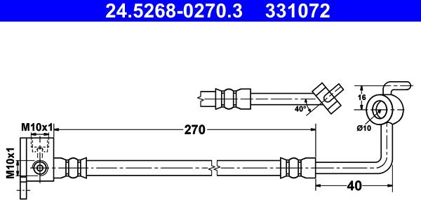 ATE 24.5268-0270.3 - Гальмівний шланг autocars.com.ua