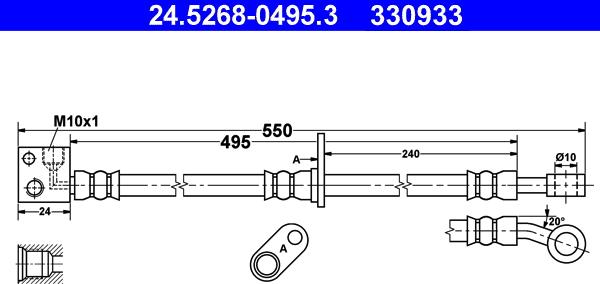 ATE 24.5268-0495.3 - Тормозной шланг autodnr.net