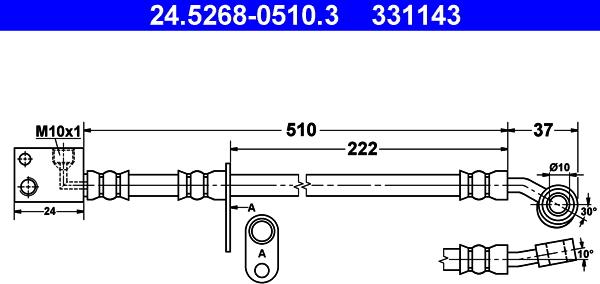 ATE 24.5268-0510.3 - Гальмівний шланг autocars.com.ua