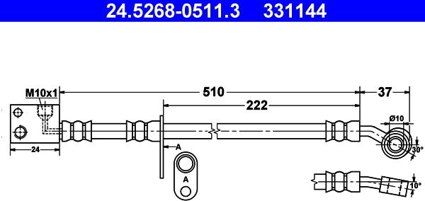 ATE 24.5268-0511.3 - Тормозной шланг avtokuzovplus.com.ua