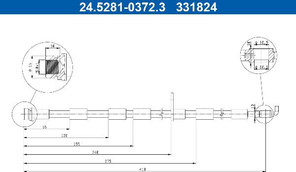 ATE 24.5281-0372.3 - Гальмівний шланг autocars.com.ua