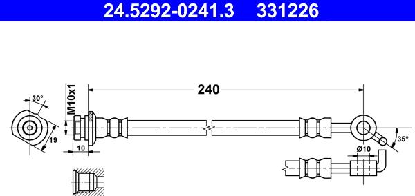 ATE 24.5292-0241.3 - Тормозной шланг avtokuzovplus.com.ua