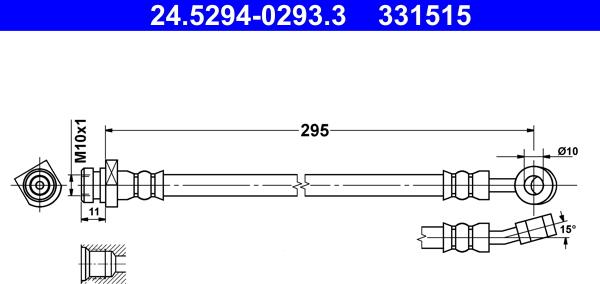 ATE 24.5294-0293.3 - Тормозной шланг avtokuzovplus.com.ua