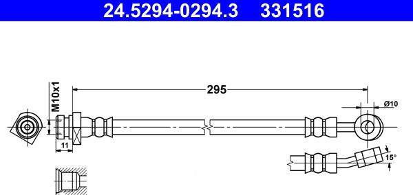 ATE 24.5294-0294.3 - Тормозной шланг avtokuzovplus.com.ua