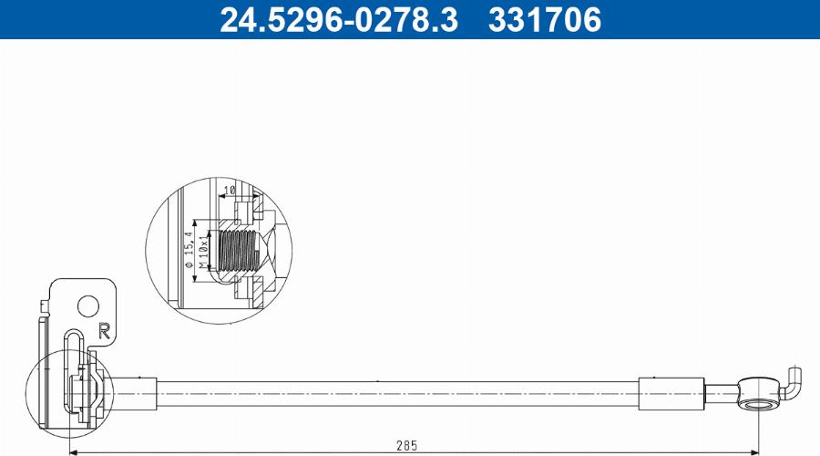 ATE 24.5296-0278.3 - Гальмівний шланг autocars.com.ua