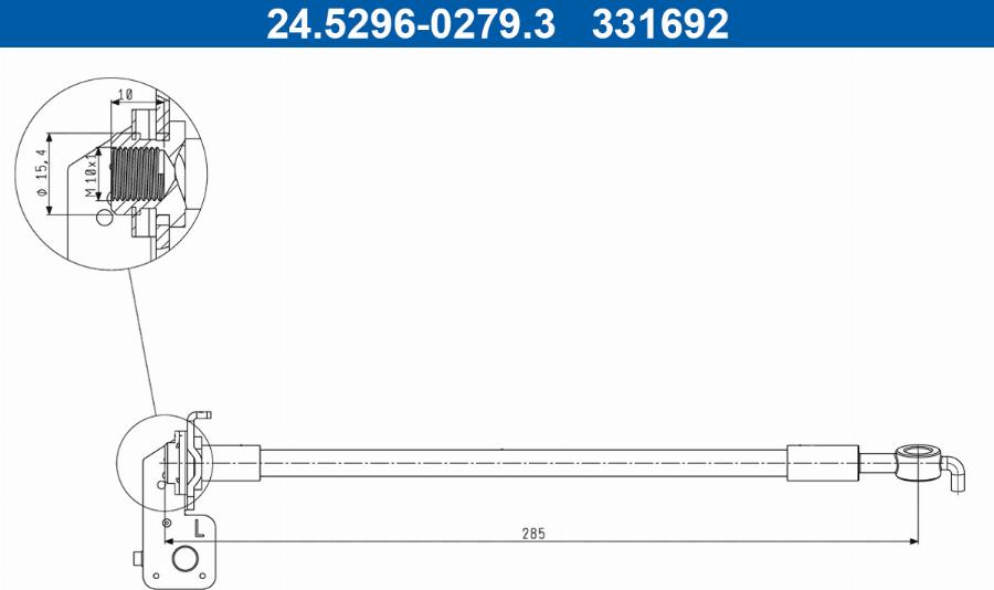 ATE 24.5296-0279.3 - Тормозной шланг avtokuzovplus.com.ua