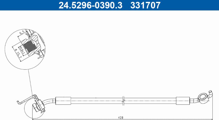 ATE 24.5296-0390.3 - Тормозной шланг avtokuzovplus.com.ua