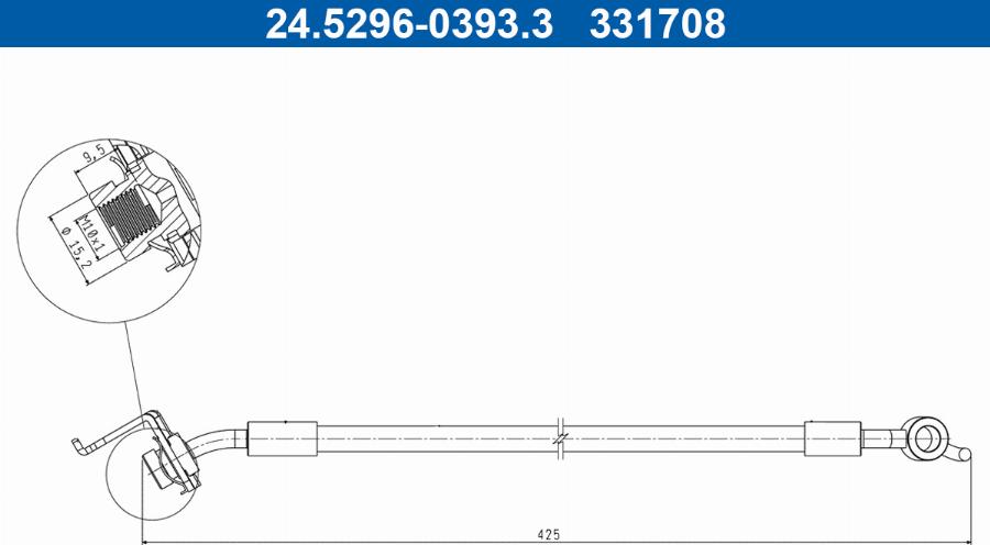 ATE 24.5296-0393.3 - Тормозной шланг avtokuzovplus.com.ua