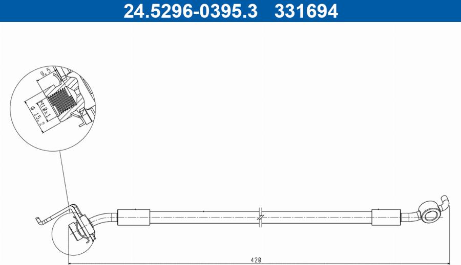 ATE 24.5296-0395.3 - Тормозной шланг avtokuzovplus.com.ua