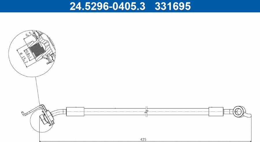 ATE 24.5296-0405.3 - Гальмівний шланг autocars.com.ua