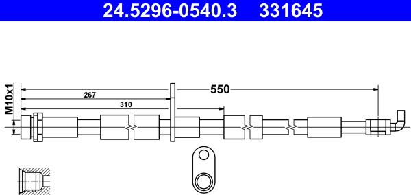 ATE 24.5296-0540.3 - Тормозной шланг avtokuzovplus.com.ua