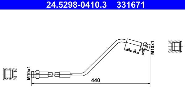 ATE 24.5298-0410.3 - Гальмівний шланг autocars.com.ua