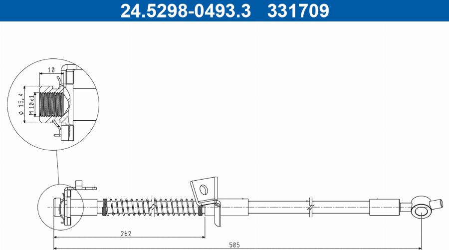 ATE 24.5298-0493.3 - Тормозной шланг avtokuzovplus.com.ua