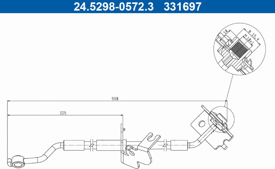 ATE 24.5298-0572.3 - Тормозной шланг avtokuzovplus.com.ua