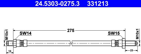 ATE 24.5303-0275.3 - Тормозной шланг autodnr.net