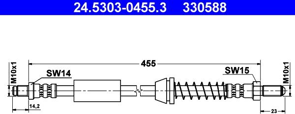 ATE 24.5303-0455.3 - Гальмівний шланг autocars.com.ua