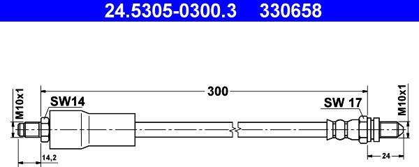 ATE 24.5305-0300.3 - Тормозной шланг avtokuzovplus.com.ua