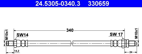 ATE 24.5305-0340.3 - Тормозной шланг autodnr.net