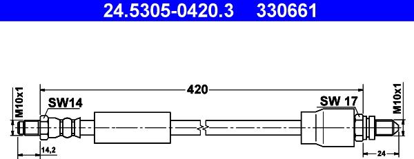 ATE 24.5305-0420.3 - Тормозной шланг avtokuzovplus.com.ua