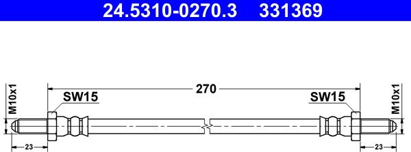 ATE 24.5310-0270.3 - Гальмівний шланг autocars.com.ua