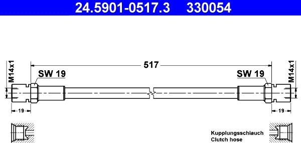 ATE 24.5901-0517.3 - Шланг сцепления avtokuzovplus.com.ua