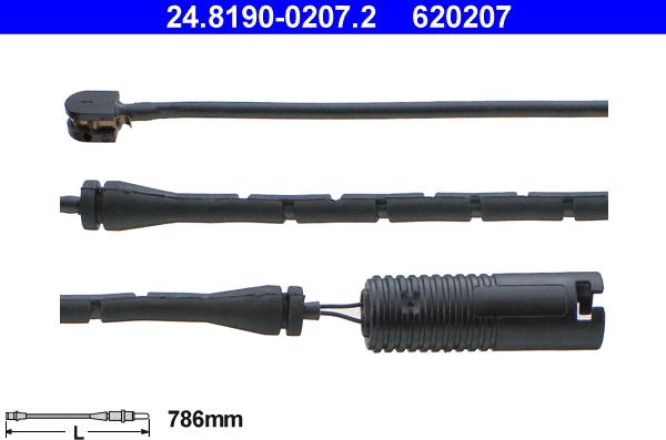 ATE 24.8190-0207.2 - Сигнализатор, износ тормозных колодок avtokuzovplus.com.ua