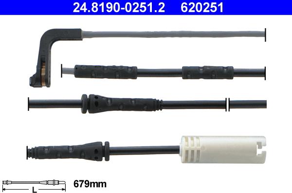 ATE 24.8190-0251.2 - Сигнализатор, износ тормозных колодок avtokuzovplus.com.ua