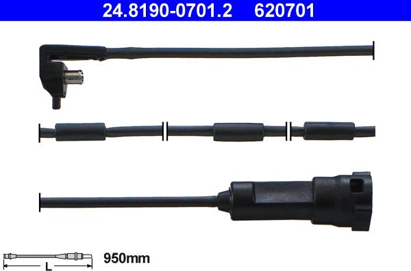 ATE 24819007012 - Сигнализатор, износ тормозных колодок avtokuzovplus.com.ua