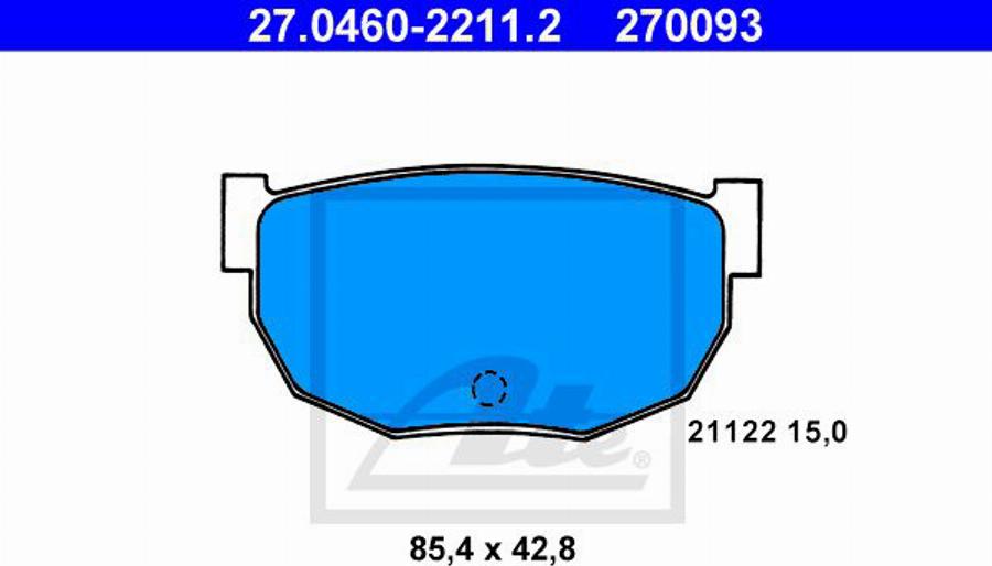 ATE 270093 - Тормозные колодки, дисковые, комплект autodnr.net