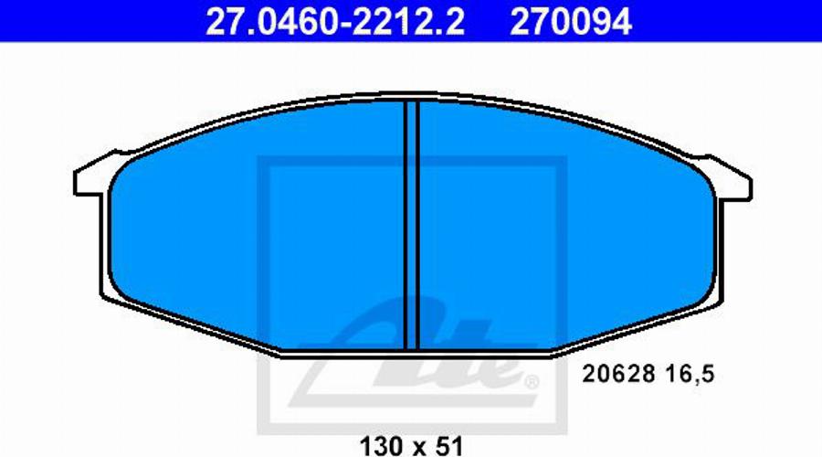 ATE 270094 - Тормозные колодки, дисковые, комплект avtokuzovplus.com.ua