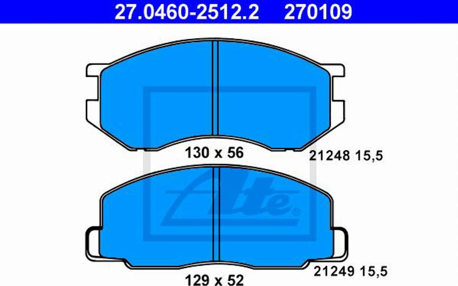 ATE 270109 - Тормозные колодки, дисковые, комплект autodnr.net