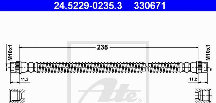 ATE 330671 - Тормозной шланг avtokuzovplus.com.ua