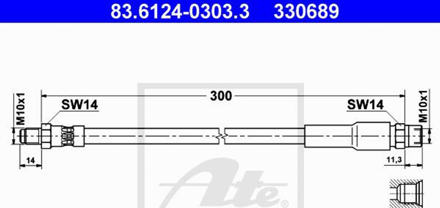 ATE 330689 - Тормозной шланг autodnr.net