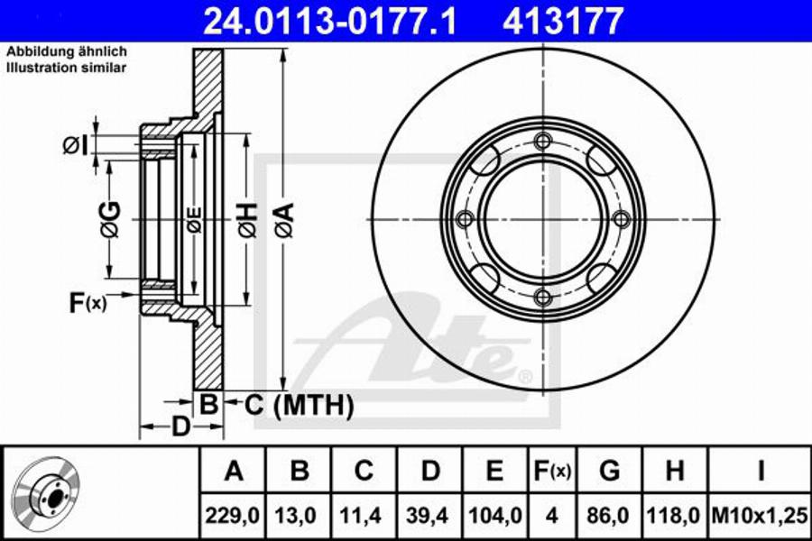 ATE 413177 - Тормозной диск autodnr.net