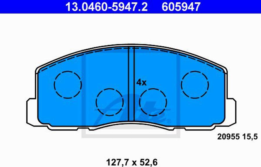 ATE 605947 - Гальмівні колодки, дискові гальма autocars.com.ua