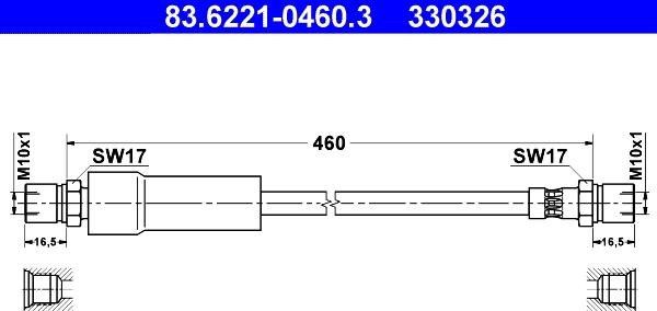 ATE 83.6221-0460.3 - Тормозной шланг autodnr.net