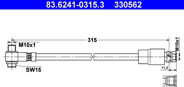 ATE 83.6241-0315.3 - Гальмівний шланг autocars.com.ua