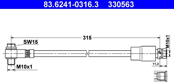 ATE 83.6241-0316.3 - Тормозной шланг avtokuzovplus.com.ua