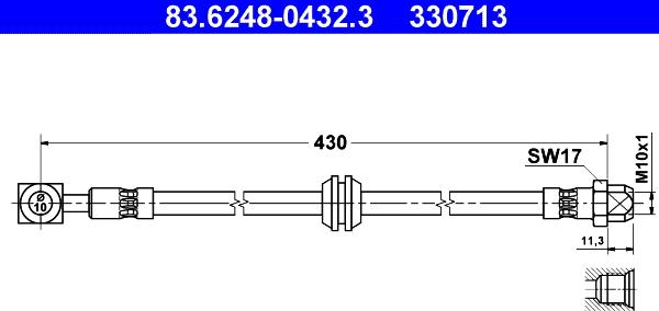 ATE 83.6248-0432.3 - Тормозной шланг avtokuzovplus.com.ua