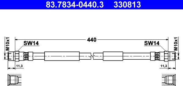 ATE 83.7834-0440.3 - Тормозной шланг avtokuzovplus.com.ua