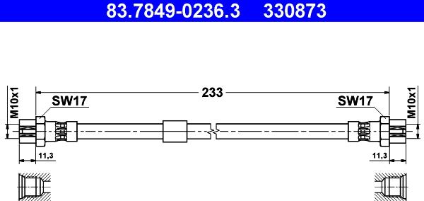 ATE 83.7849-0236.3 - Тормозной шланг autodnr.net