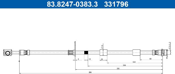 ATE 83.8247-0383.3 - Гальмівний шланг autocars.com.ua