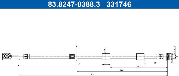 ATE 83.8247-0388.3 - Гальмівний шланг autocars.com.ua